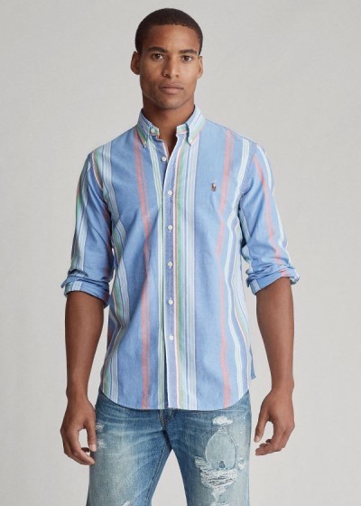 Men's Polo Ralph Lauren Classic Fit Striped Shirts | 168934EBM